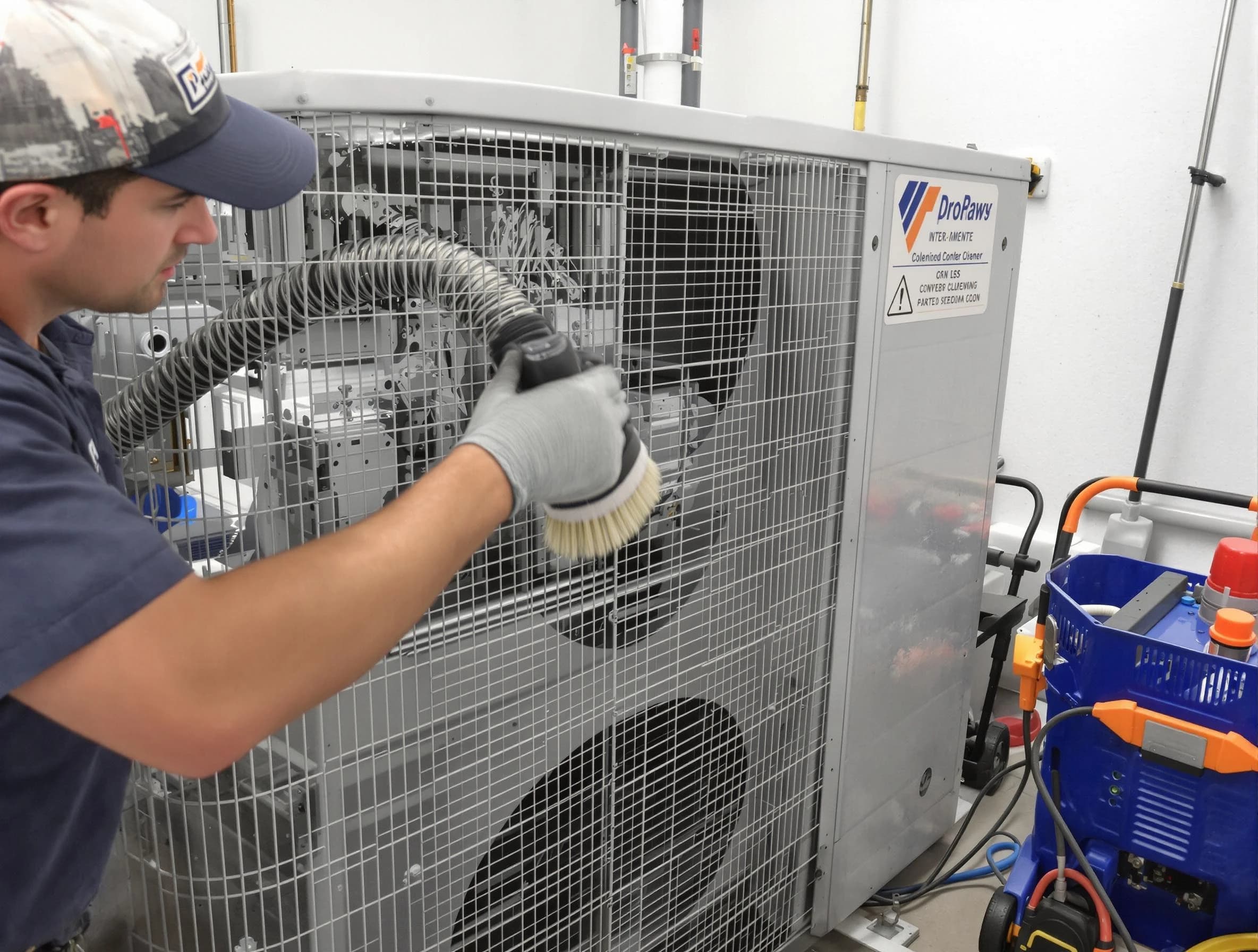 Sandston Air Duct Cleaning specialist performing precision AC coil cleaning for improved system performance in Sandston