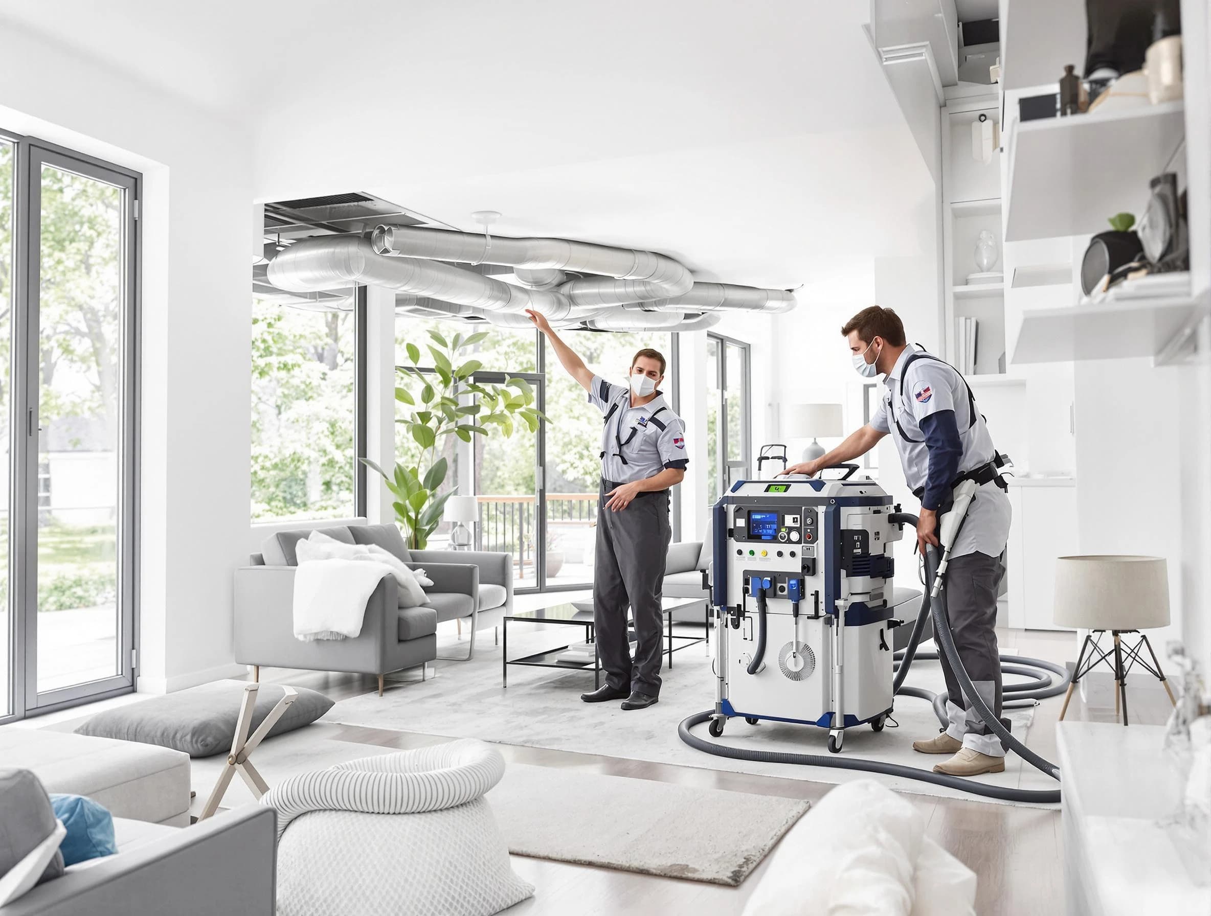 Sandston Air Duct Cleaning professional conducting pure air duct cleaning with state-of-the-art equipment in Sandston