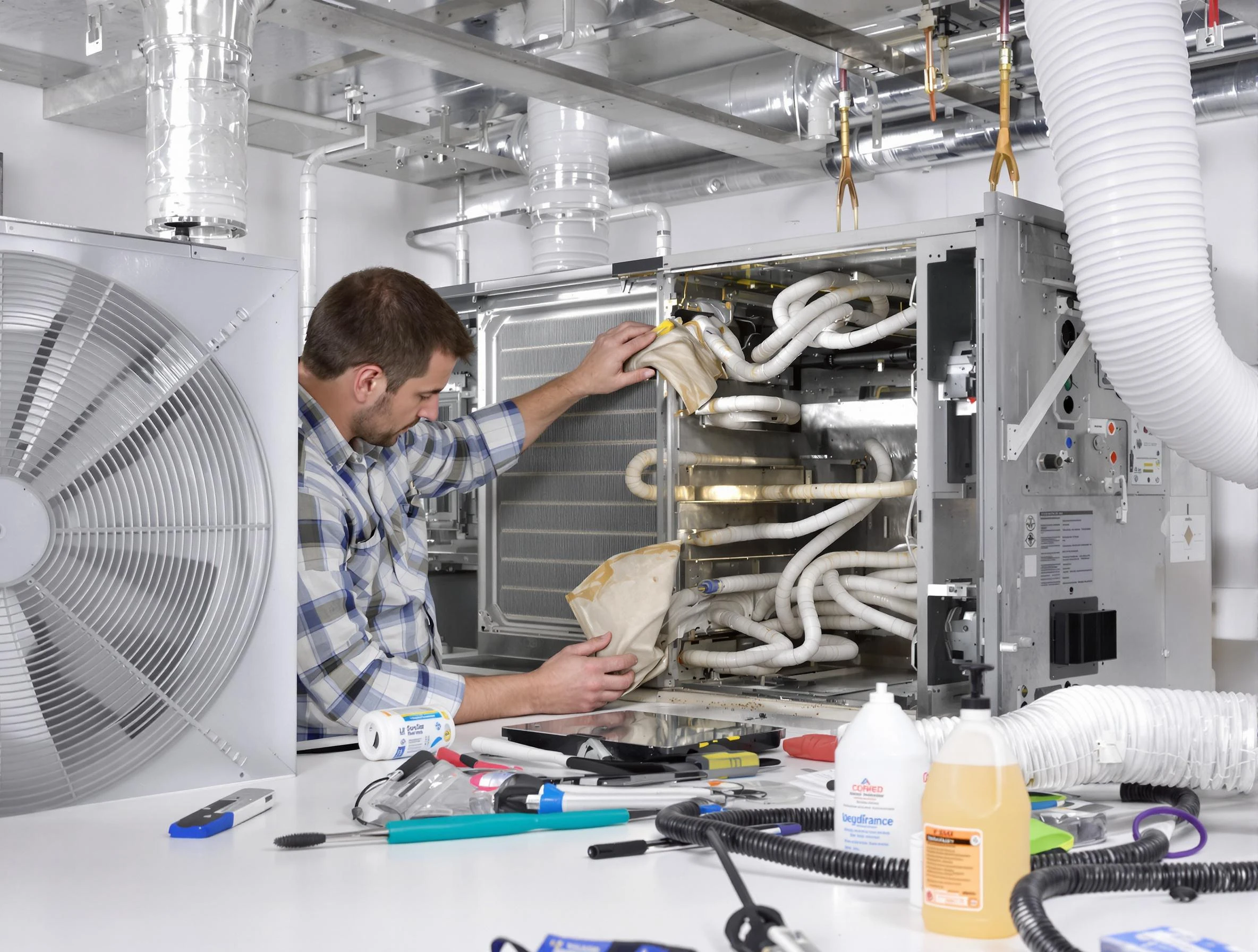 Sandston Air Duct Cleaning specialist performing precision AC coil cleaning in Sandston