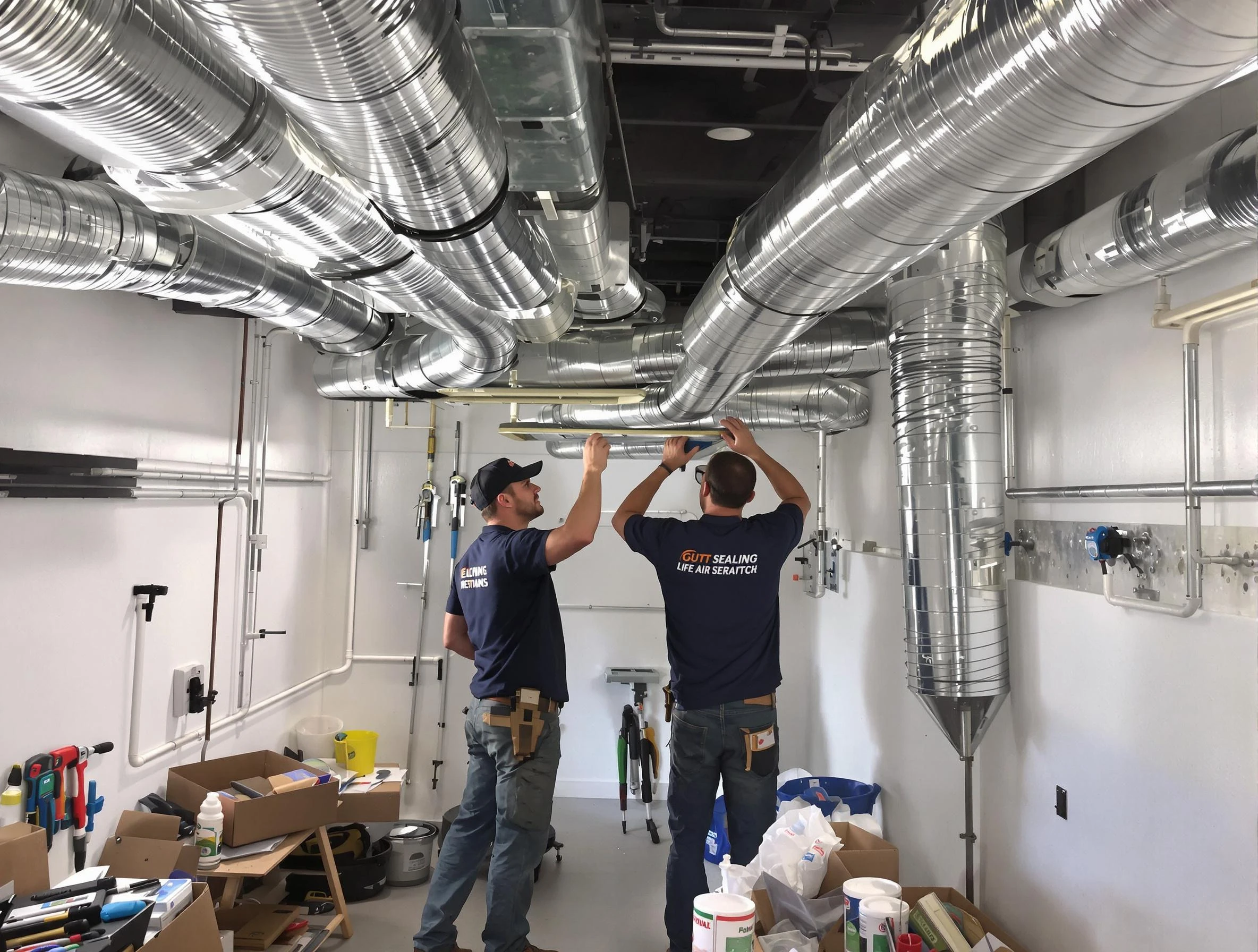 Sandston Air Duct Cleaning technician applying professional duct sealing solutions in Sandston