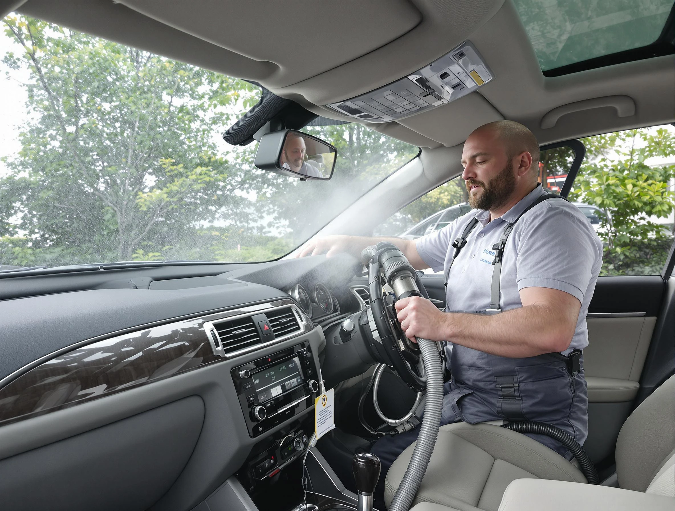 Sandston Air Duct Cleaning specialist performing professional car duct cleaning in Sandston